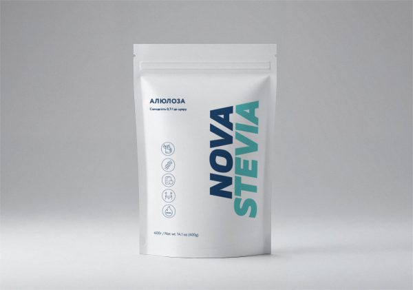 Алюлоза Nova Stevia, натуральний низькокалорійний підсолоджувач (400 г)