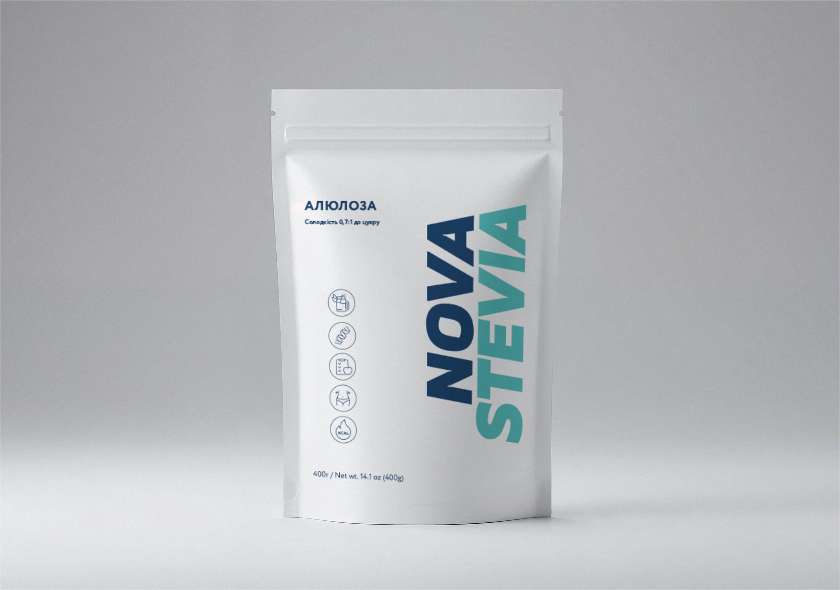 Алюлоза Nova Stevia натуральний низькокалорійний підсолоджувач 400 г