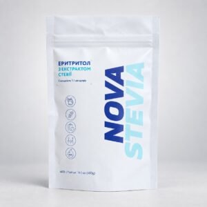 Пачка еритритолу зі стевією 1:1 Nova Stevia, 400 г