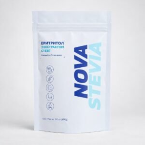 Пачка еритритолу зі стевією 1:4 Nova Stevia, 400 г